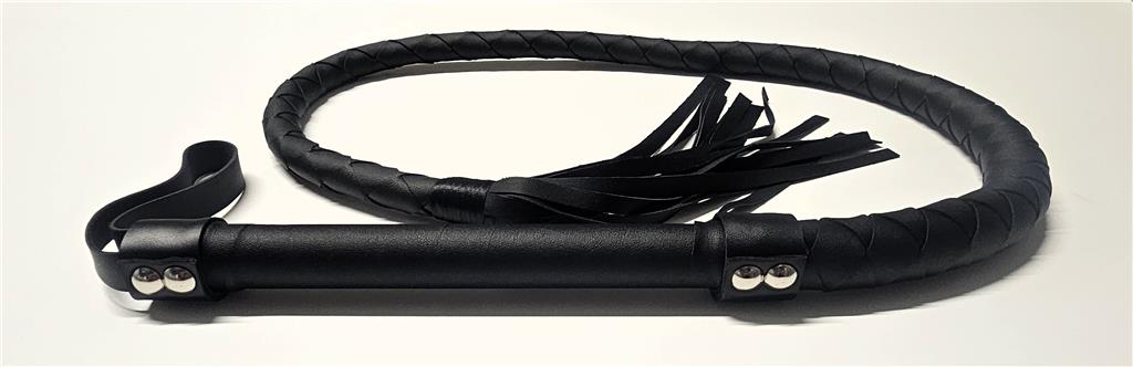 Faux Leather Bullwhip – 124cm Braided Design - BDSM & Roleplay