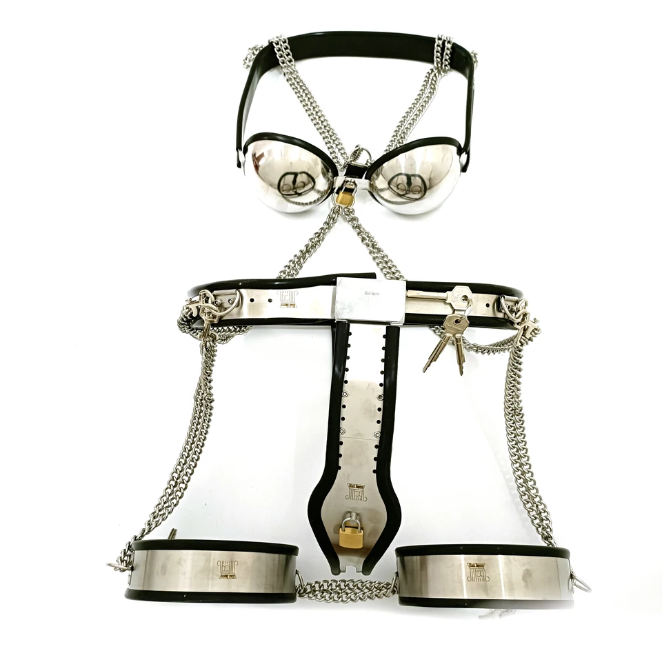 Kinky Chicken - The Black Emperor Full-Body Stainless Steel Chastity Set - 3.5kg