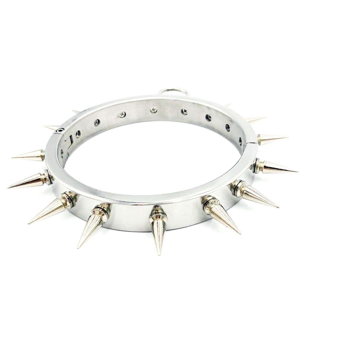 Kinky Chicken - Spiked Stainless Steel BDSM Collar with O-Ring