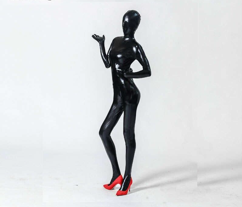 Black Latex Gimp Suit - Full Bodysuit, Slim Fit.