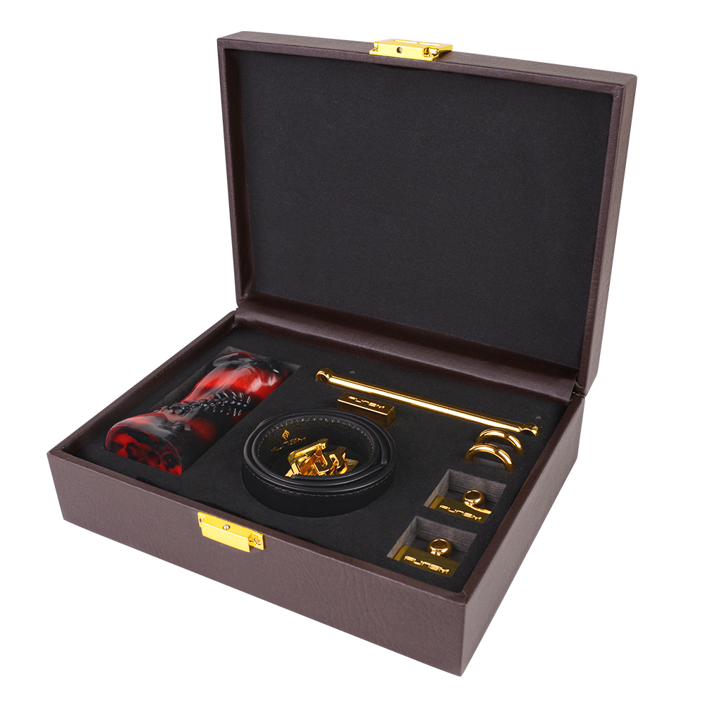 Luxury Silicone Bone Gag Collar · Adjustable BDSM Choker with Gold Hardware