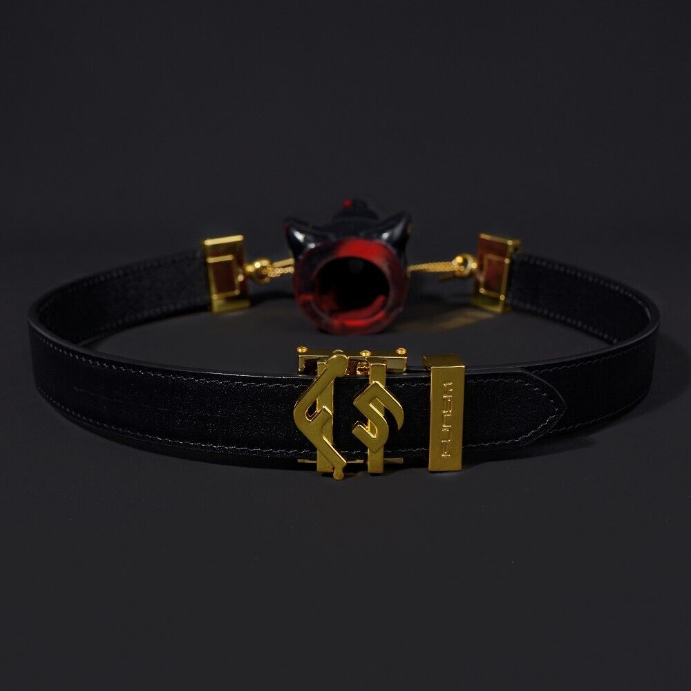 Luxury BDSM Panther Gag Collar - Adjustable PU Leather & Gold-Tone Hardware