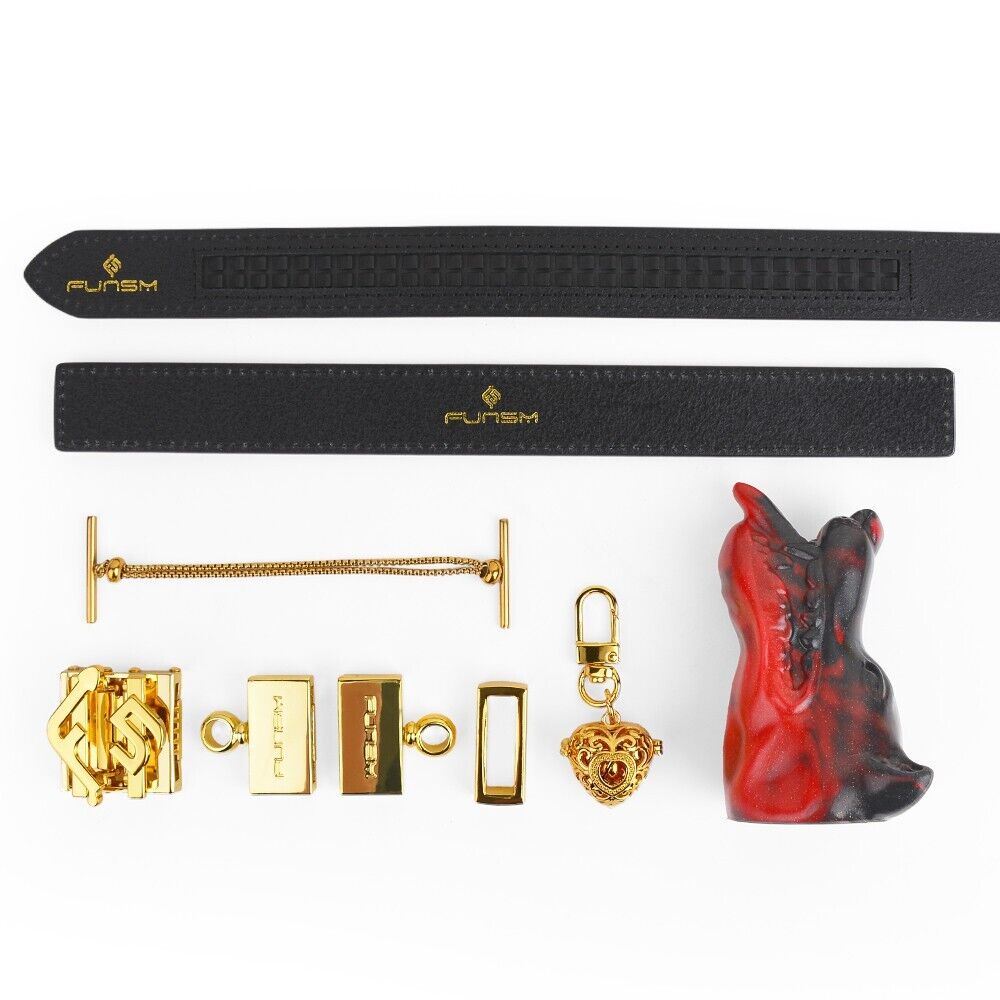 Luxury BDSM Panther Gag Collar - Adjustable PU Leather & Gold-Tone Hardware