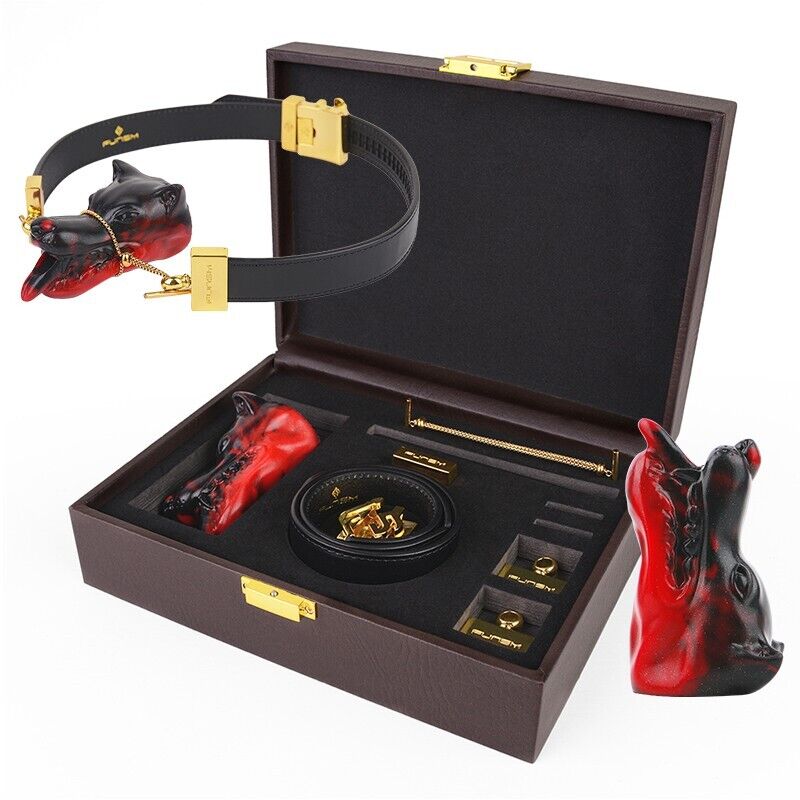 Luxury BDSM Panther Gag Collar - Adjustable PU Leather & Gold-Tone Hardware