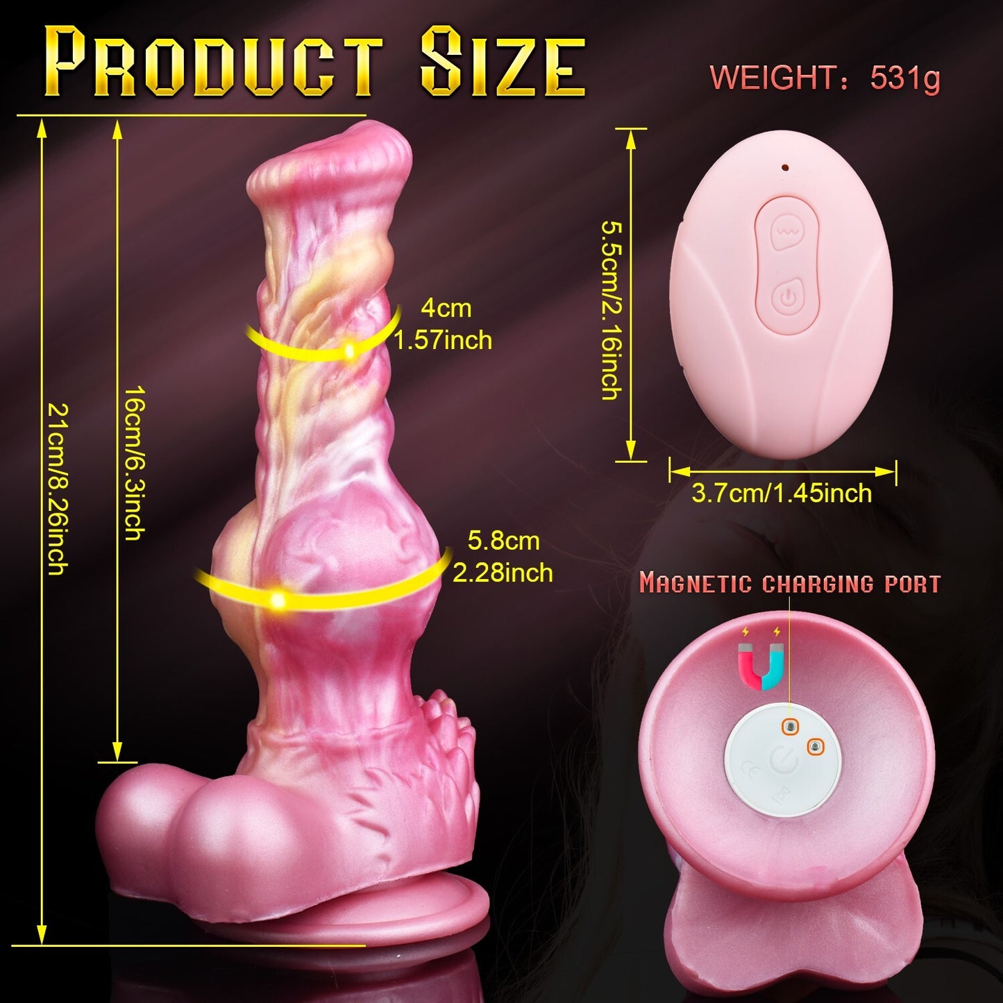 Remote-Controlled Telescopic Fantasy Vibrating Dildo