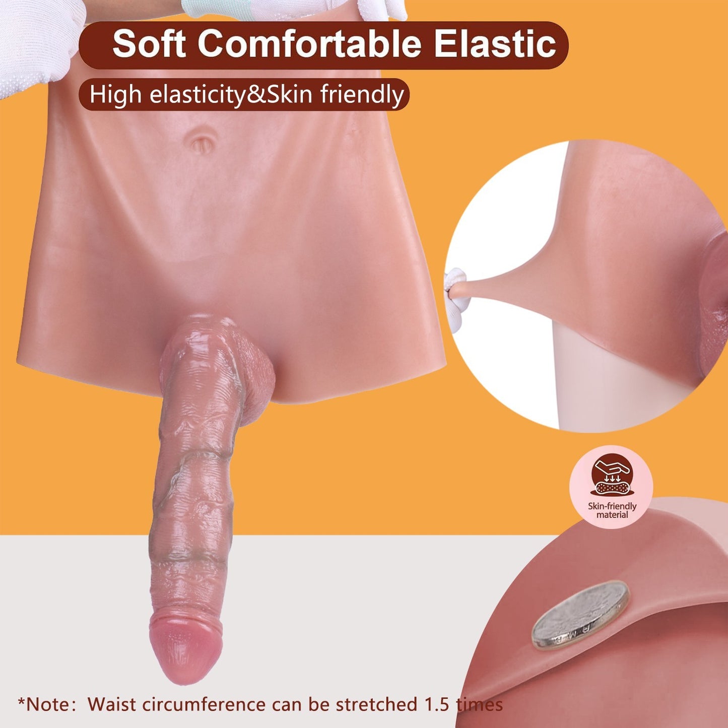 Realistic Wearable Penis Sleeve Pants – Strap-on , Hollow, 9 Inch Extension