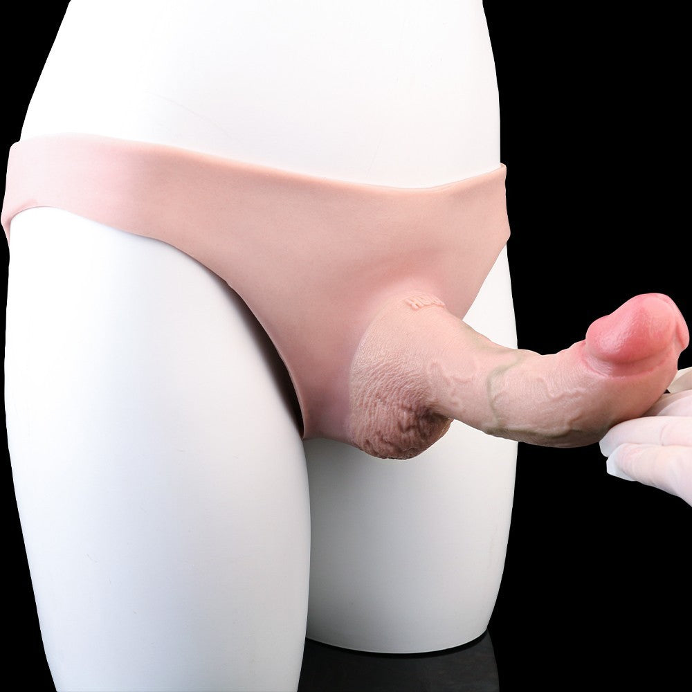 Realistic Wearable Penis Sleeve Pants | 7.3" Strap-On Extender | Hollow Core