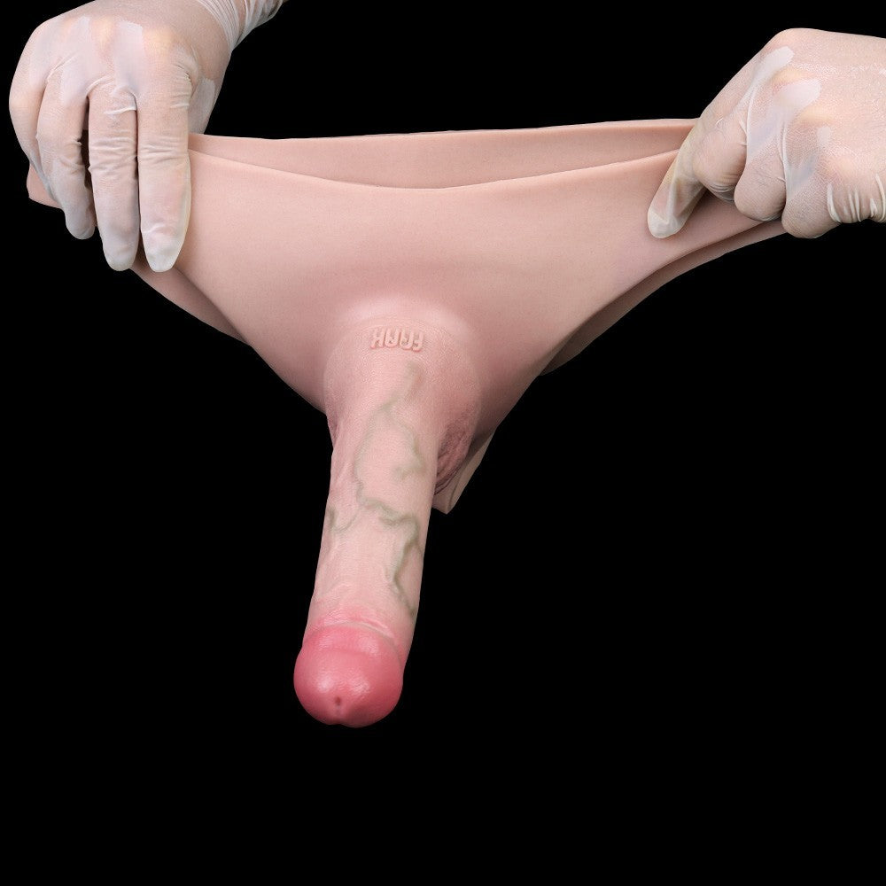 Realistic Wearable Penis Sleeve Pants | 7.3" Strap-On Extender | Hollow Core