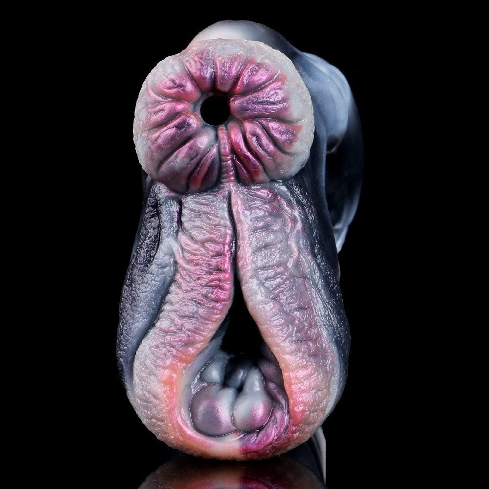 Fantasy Silicone Masturbator 6.3" Dual Channel Stroker Textured Medical-Grade