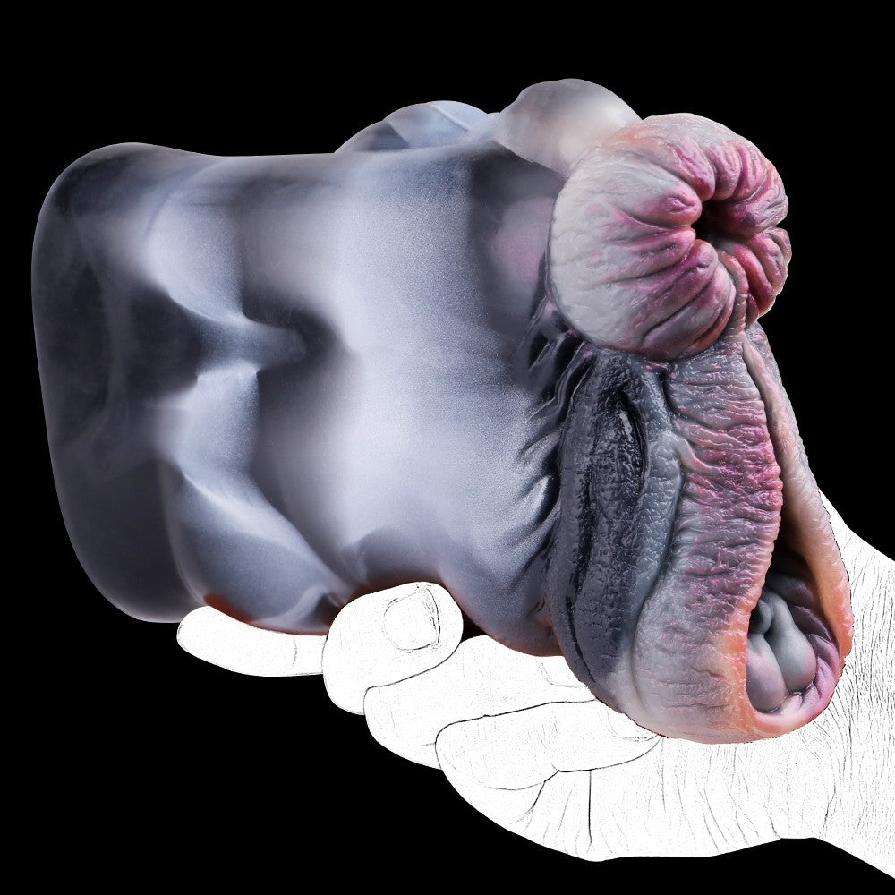 Fantasy Silicone Masturbator 6.3" Dual Channel Stroker Textured Medical-Grade