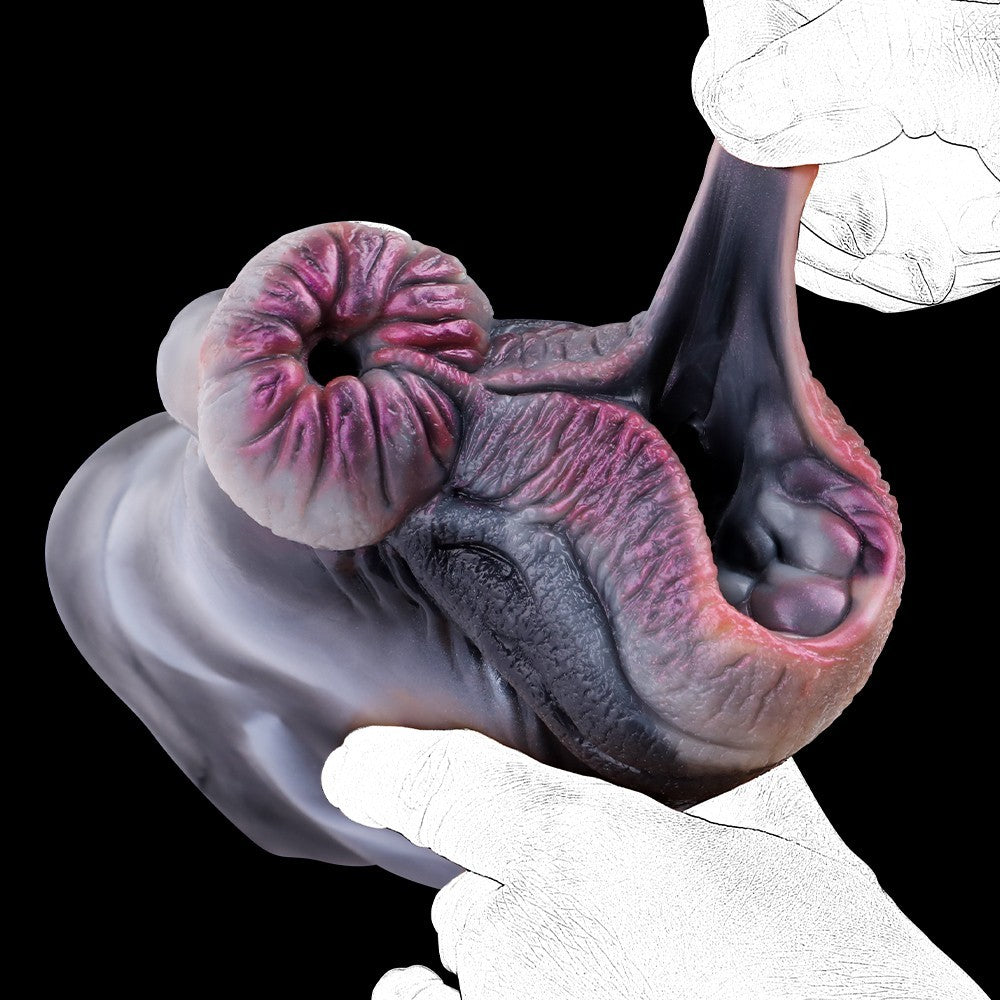 Fantasy Silicone Masturbator 6.3" Dual Channel Stroker Textured Medical-Grade