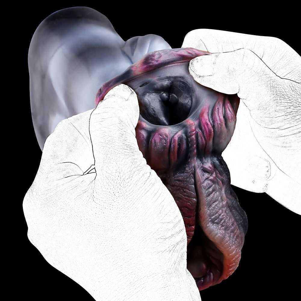 Fantasy Silicone Masturbator 6.3" Dual Channel Stroker Textured Medical-Grade