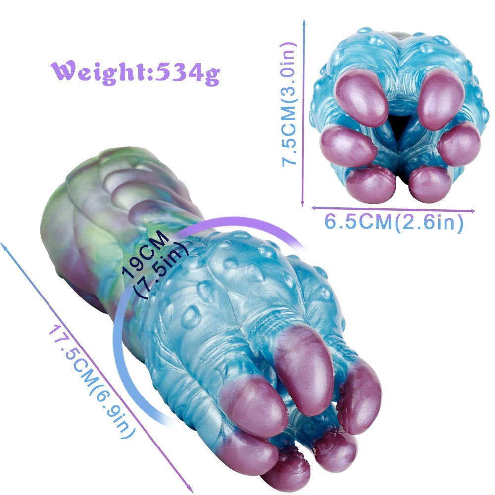 Fantasy Silicone Masturbator 7.5" Monster Claw Textured Tunnel Medical-Grade