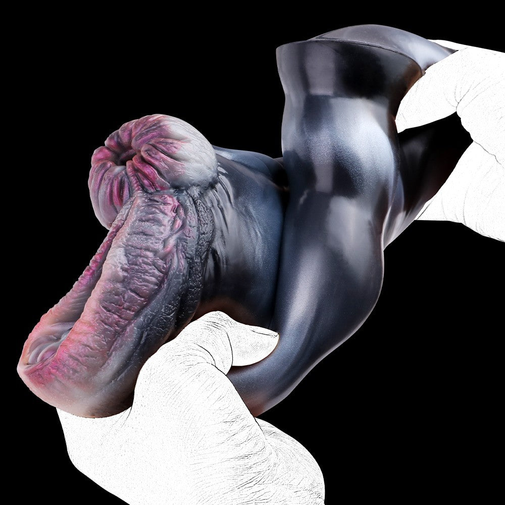 Fantasy Silicone Masturbator 6.3" Dual Channel Stroker Textured Medical-Grade