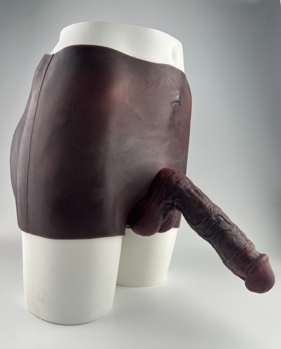 Silicone Hollow Penis Pants Brown 8.8" Wearable Extension Realistic Design
