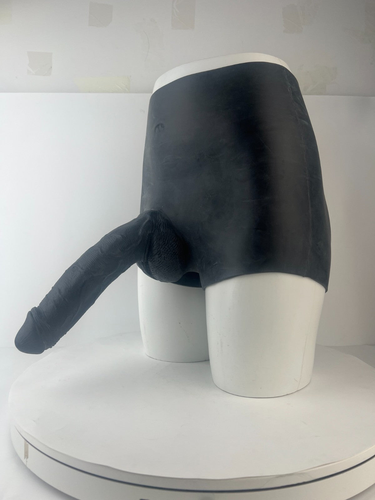 Silicone Hollow Penis Pants Black 9.6" Wearable Sleeve Realistic Design