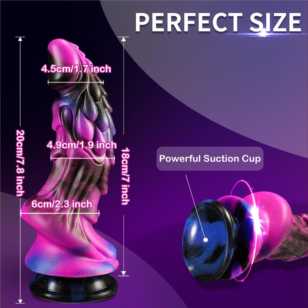 Majestic Dragon Fantasy Dildo - Galaxy Glow - 7.5" Suction Cup Pleasure