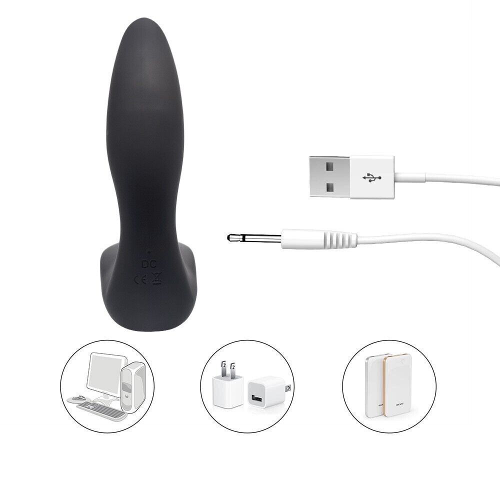 Remote Vibrating Anal Prostate Massager - 12 Intense Modes - Black - 136 x 32mm