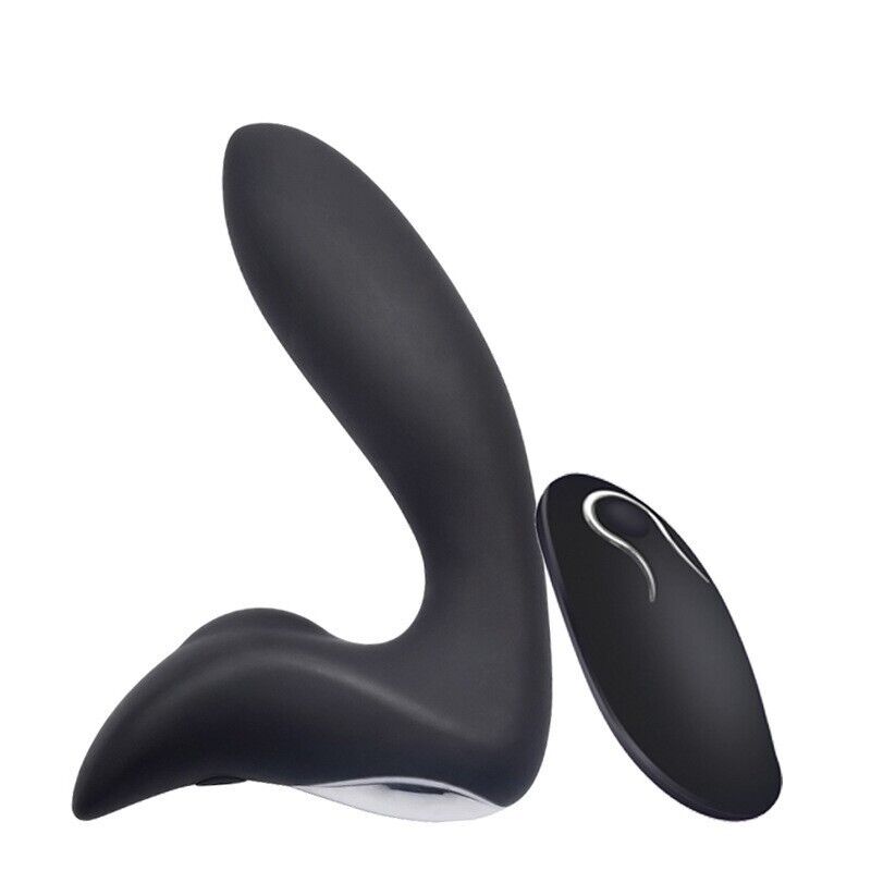 Remote Vibrating Anal Prostate Massager - 12 Intense Modes - Black - 136 x 32mm