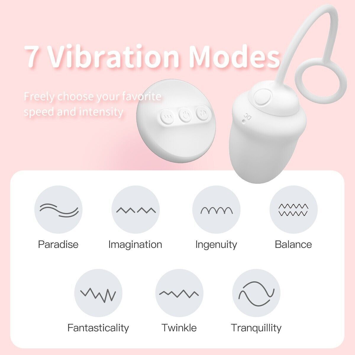 Wireless Vaginal Remote Love Egg 7 Modes 10m Range Smooth & Soft