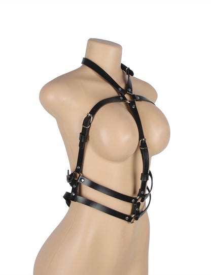 The Obsidian Chest Harness – Faux Leather Body Harness