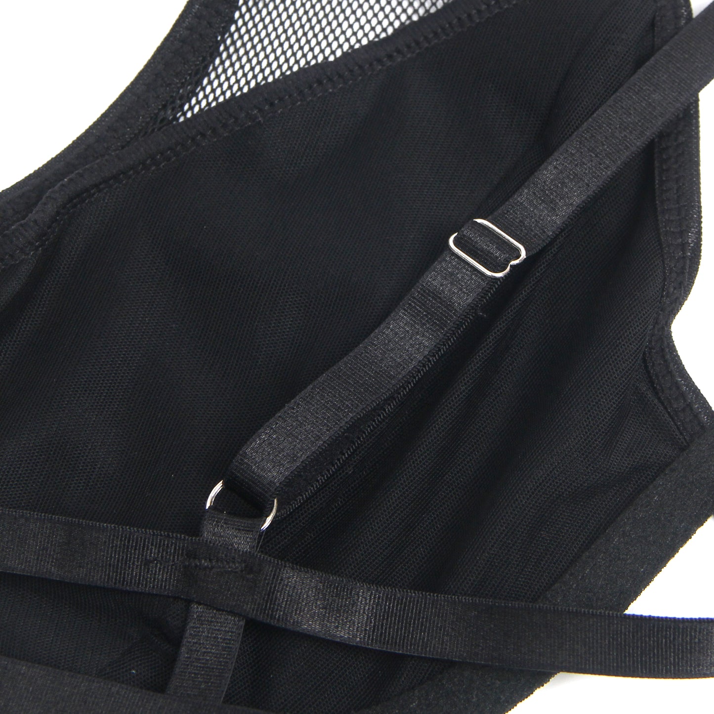 The Obsidian Garter Set Curve – PU Leather Mesh Halter Lingerie