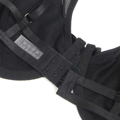 The Obsidian Garter Set Curve – PU Leather Mesh Halter Lingerie