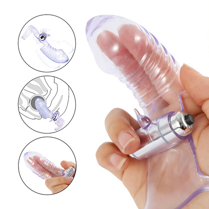 Vibrating Finger Massager - Intense Clitoral Stimulation - Soft Medical Silicone