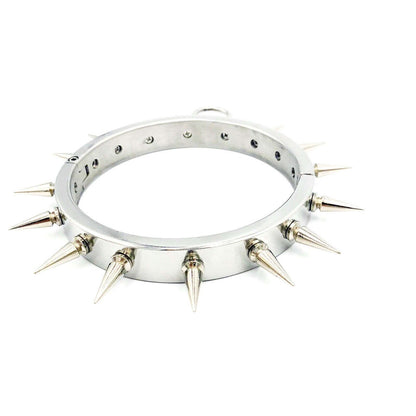 Kinky Chicken - Spiked Stainless Steel BDSM Collar with O-Ring