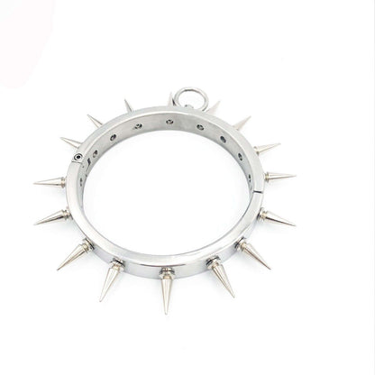 Kinky Chicken - Spiked Stainless Steel BDSM Collar with O-Ring