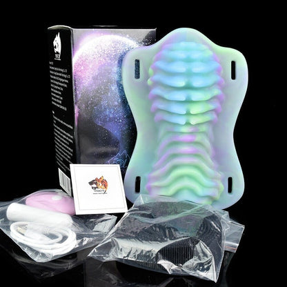 Vibrating Vaginal Glowing Grinding Pad – Alien Ribbed Pleasure Plate, USB