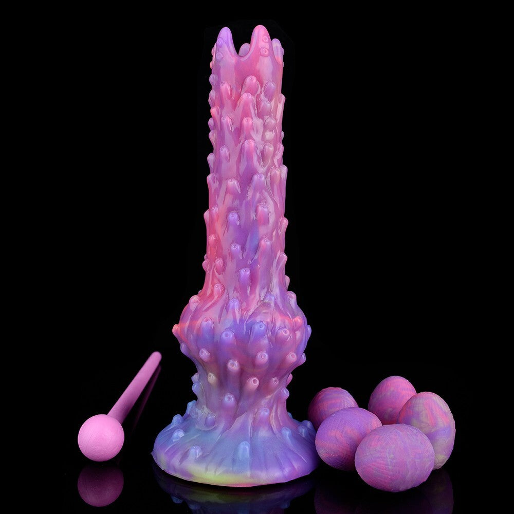 Fantasy Egg-Laying Tentacle Dildo with Textured Shaft & Glow-in-the-Dark