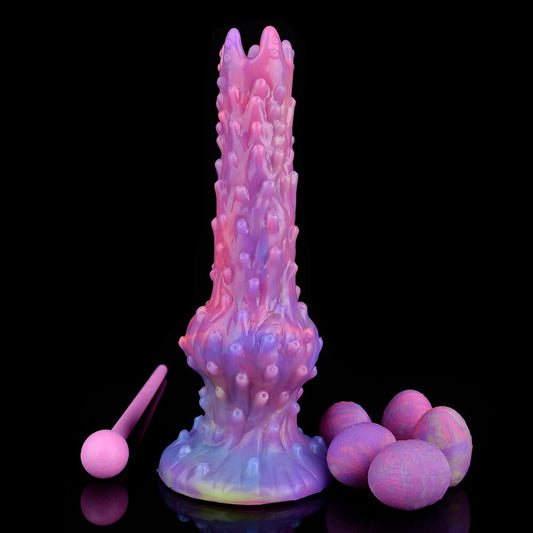 Fantasy Egg-Laying Tentacle Dildo with Textured Shaft & Glow-in-the-Dark