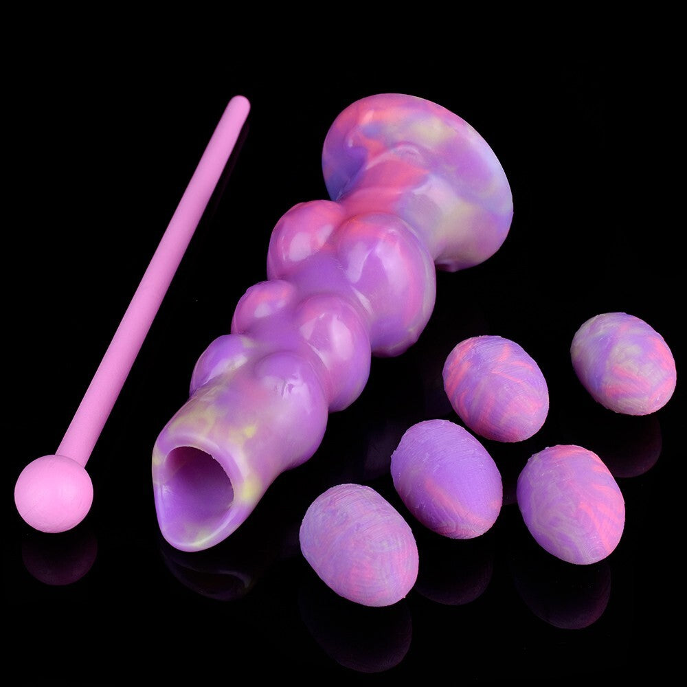 Glow-In-The-Dark Alien Egg Depositor with Plunger and 6 Eggs