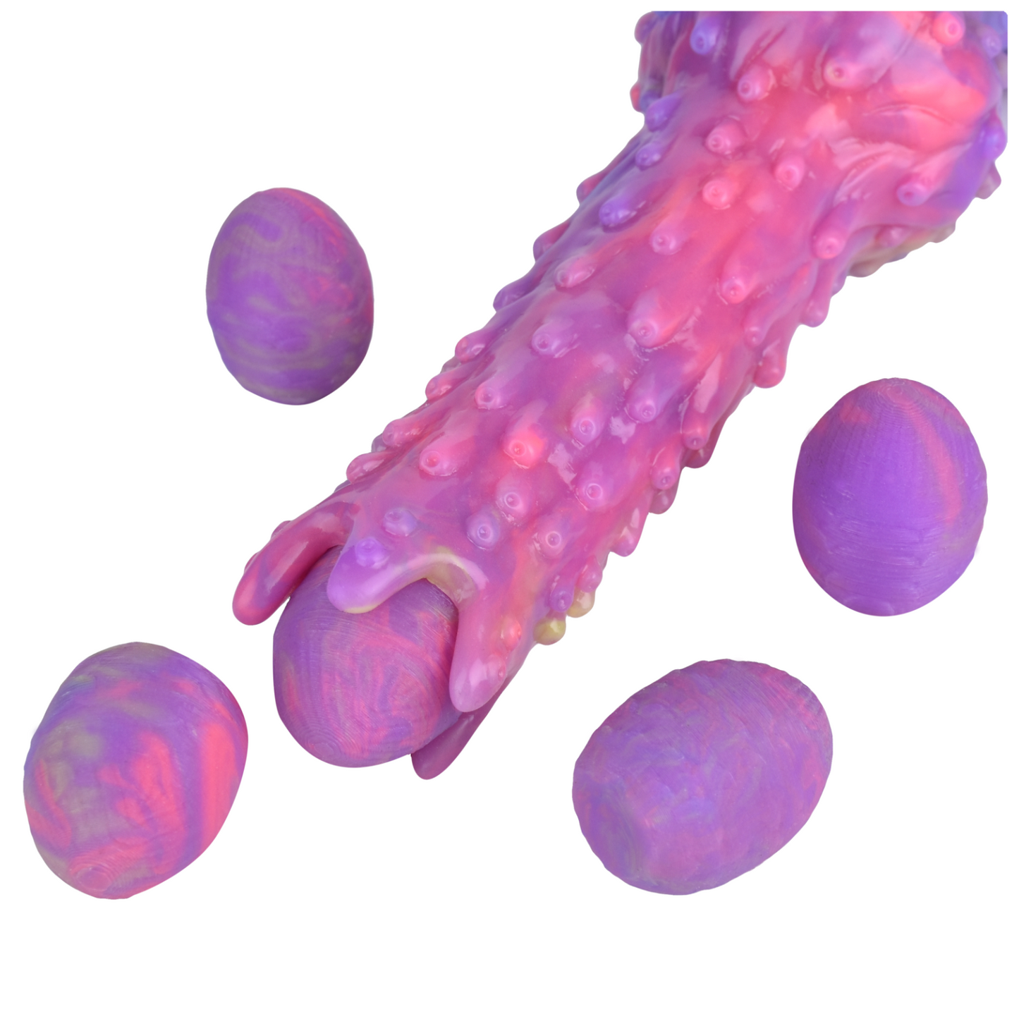Fantasy Egg-Laying Tentacle Dildo with Textured Shaft & Glow-in-the-Dark