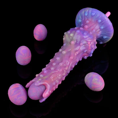 Fantasy Egg-Laying Tentacle Dildo with Textured Shaft & Glow-in-the-Dark