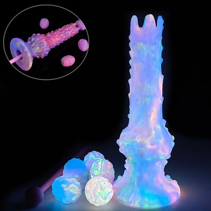 Fantasy Egg-Laying Tentacle Dildo with Textured Shaft & Glow-in-the-Dark