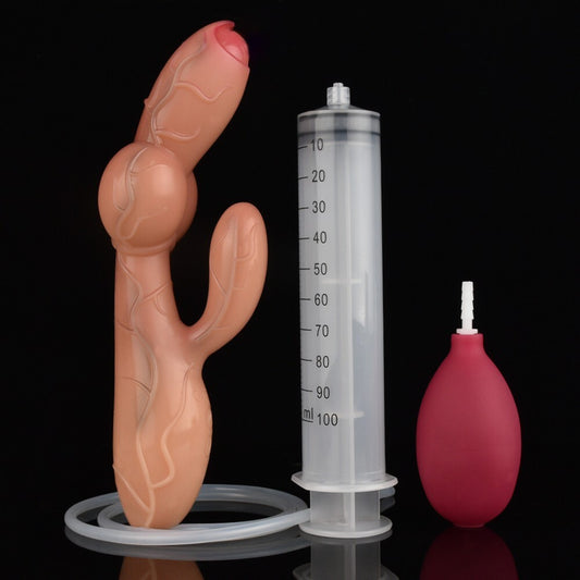 Squirting Realistic Dildo with 10 Vibration Modes & Manual Pump