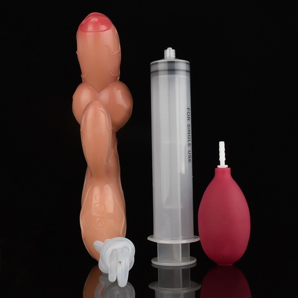 Squirting Realistic Dildo with 10 Vibration Modes & Manual Pump