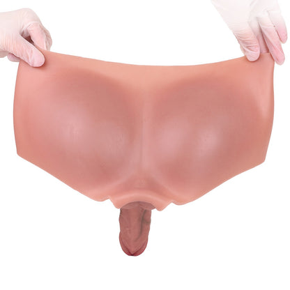 Wearable Realistic Penis Extension Pants  8" -Medical-Grade Silicone Strap-On