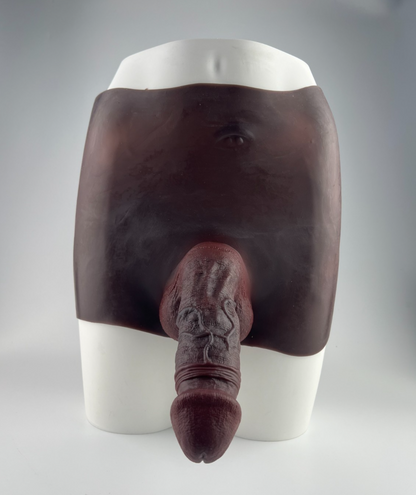 Silicone Hollow Penis Pants Brown 8.8" Wearable Extension Realistic Design