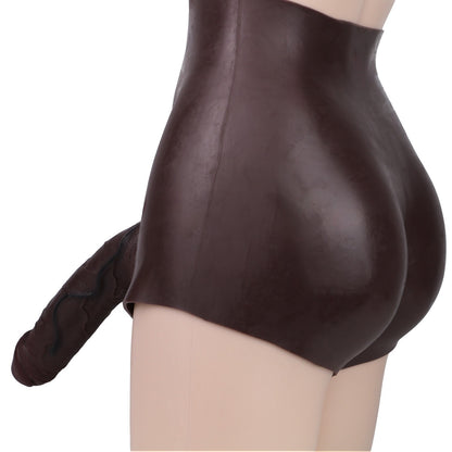 Silicone Hollow Penis Pants Brown 9.6" Wearable Sleeve Hyper Realistic