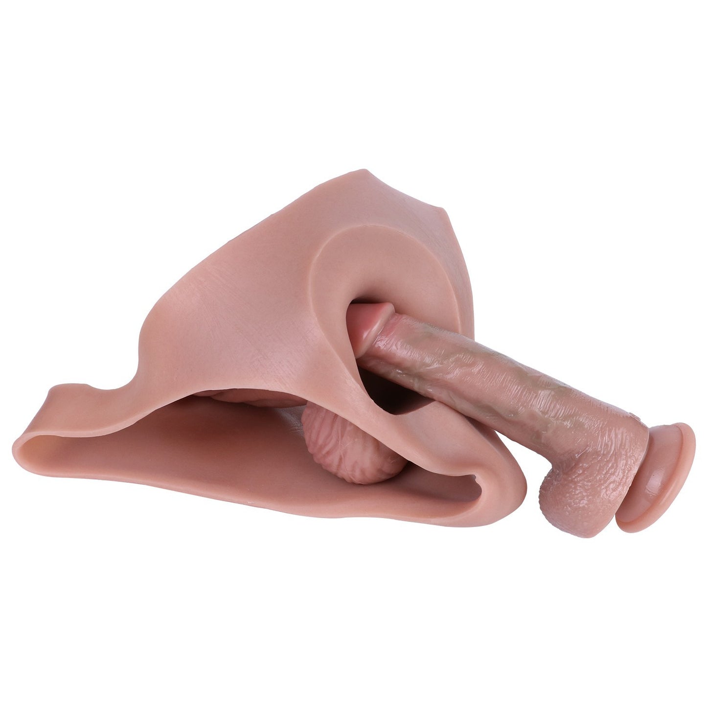 Hollow Strap On Penis Sleeve Silicone Pants -  8.27in