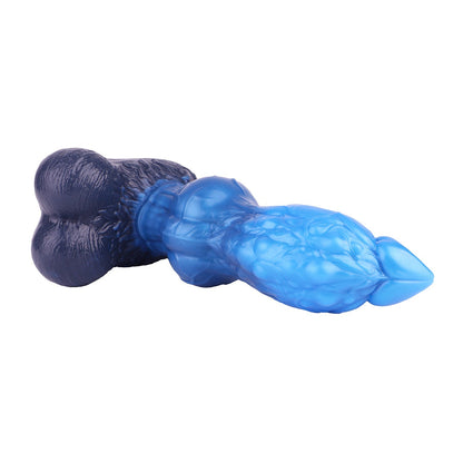 Dual Layer Fantasy Dildo Curved Textured Thick Shaft Strap On Compatible 8.46in