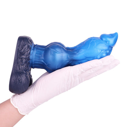 Dual Layer Fantasy Dildo Curved Textured Thick Shaft Strap On Compatible 8.46in