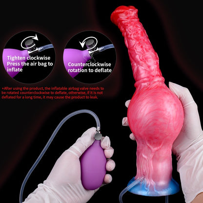 Inflatable Fantasy Squirting Dildo – 12 Inch, Pump Action, Suction Base