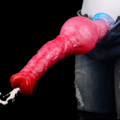 Inflatable Fantasy Squirting Dildo – 12 Inch, Pump Action, Suction Base