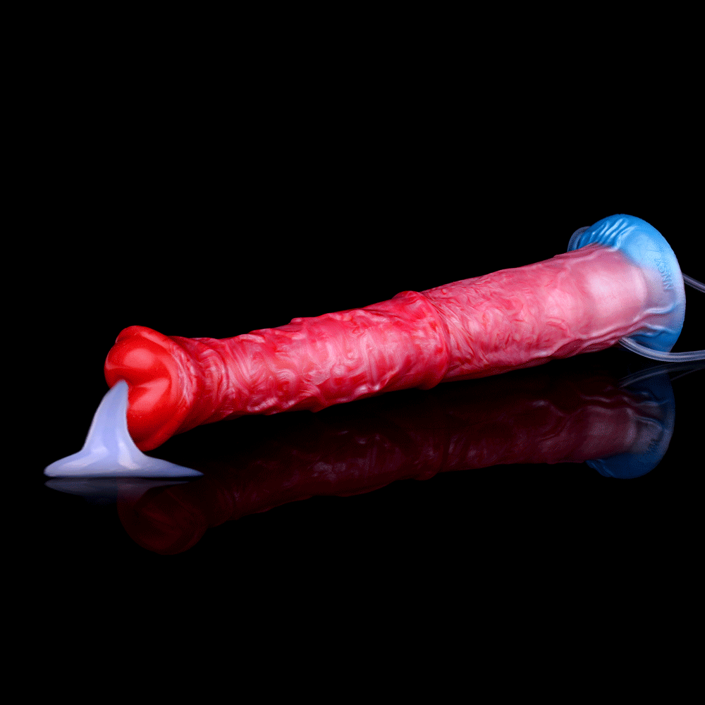 Inflatable Fantasy Squirting Dildo – 12 Inch, Pump Action, Suction Base