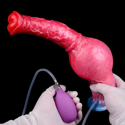 Inflatable Fantasy Squirting Dildo – 12 Inch, Pump Action, Suction Base
