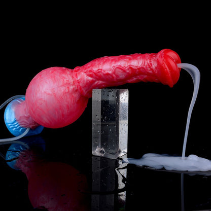 Inflatable Fantasy Squirting Dildo – 12 Inch, Pump Action, Suction Base